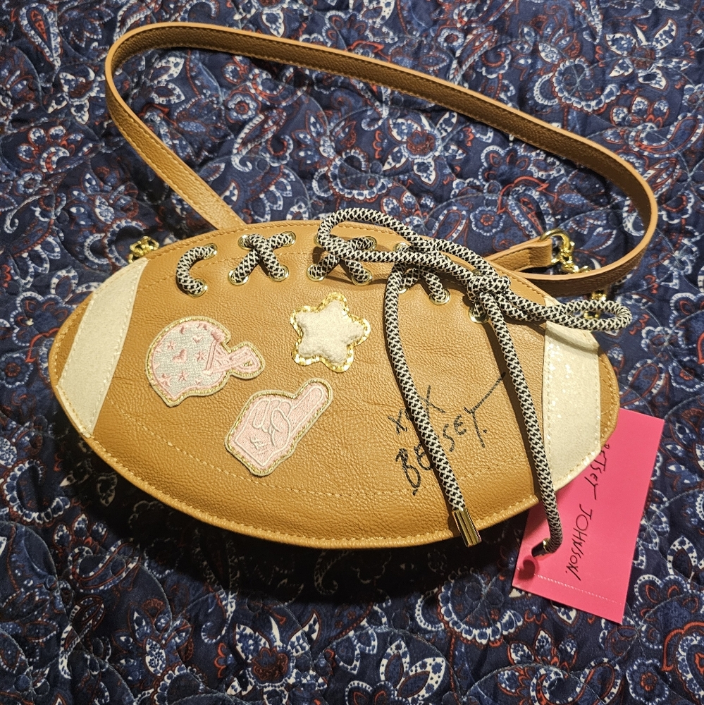 Betsey Johnson Football XO FAN Crossbody Purse